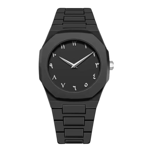 Black Aura – Timeless Elegance with Arabic Numerals